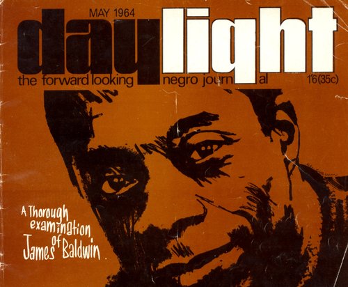 James Baldwin on the cover of Daylight Magazine, May 1964. (Image courtesy of Lambeth Archives).