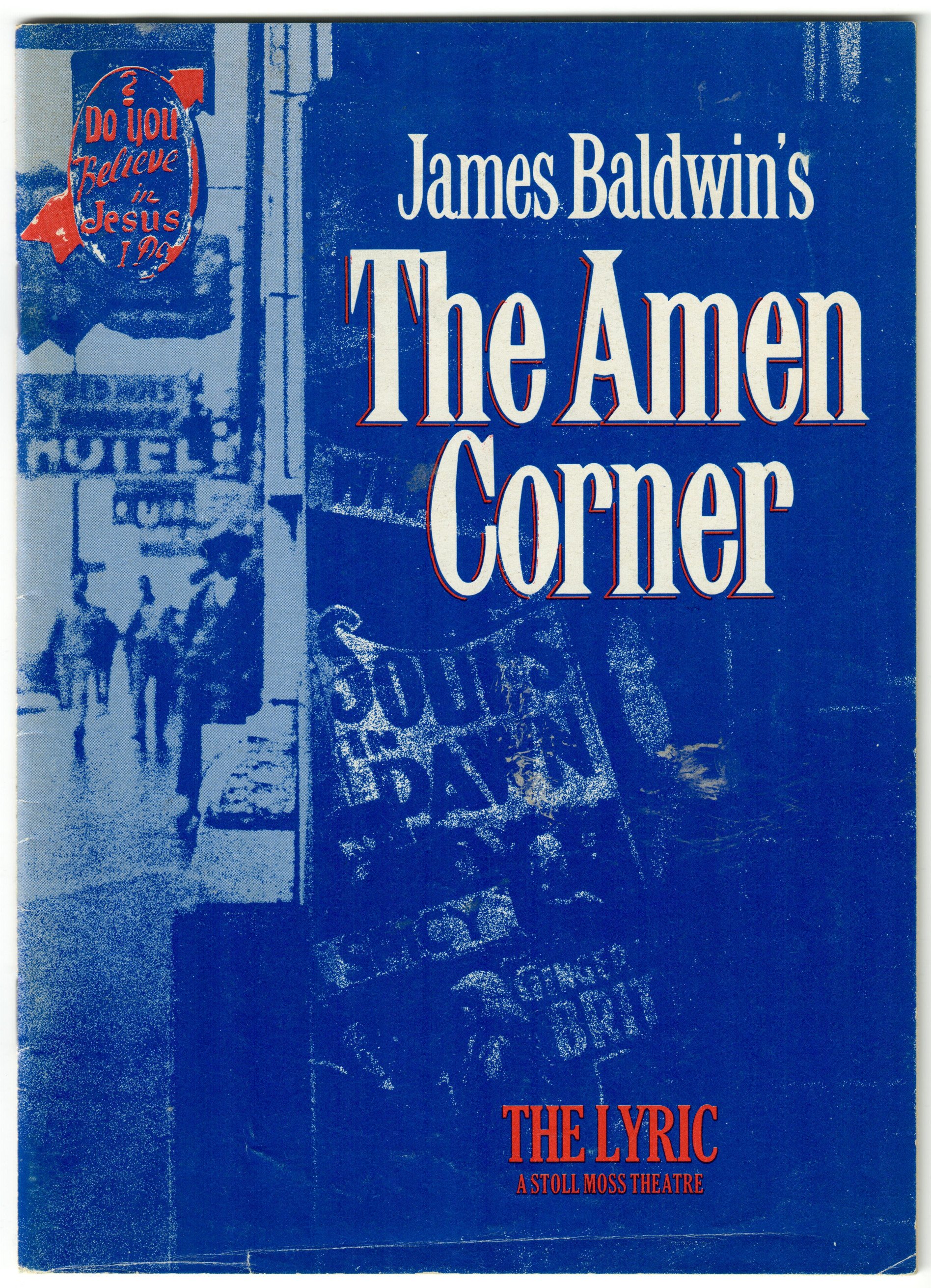 Front cover of the programme for the 1987 production of, The Amen Corner, directed by Anton Phillips and produced by Carib Theatre productions.